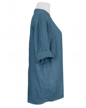 Leinenbluse Stehkragen in  jeansblau von Puro Lino (Bild 2)