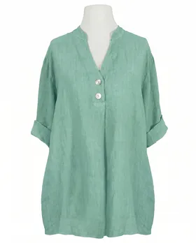 Leinenbluse Stehkragen in  mint von Puro Lino (Bild 1)