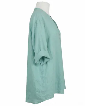Leinenbluse Stehkragen in  mint von Puro Lino (Bild 2)