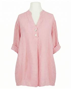 Leinenbluse Stehkragen in  rosa von Puro Lino (Bild 1)