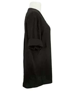 Leinenbluse Stehkragen in  schwarz von Puro Lino (Bild 2)