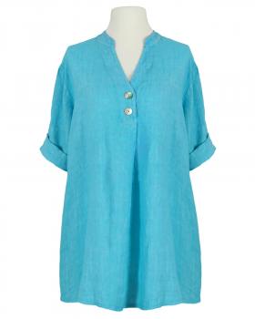 Leinenbluse Stehkragen in  trkis von Puro Lino (Bild 1)
