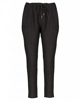 Leinenhose im Jogging-Stil in  schwarz von Puro Lino (Bild 1)