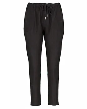 Leinenhose im Jogging-Stil in  schwarz von Puro Lino (Bild 1)