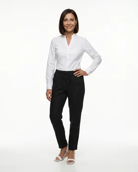 Leinenhose im Jogging-Stil in  schwarz von Puro Lino (Bild 3)
