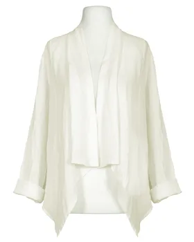 Leinenjacke mit Schalkragen in  milchwei� von Made in Italy (Bild 1)