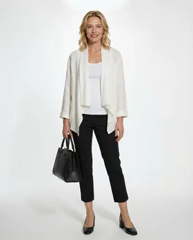 Leinenjacke mit Schalkragen in  milchwei� von Made in Italy (Bild 3)