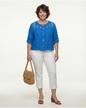 Leinenjacke mit Spitze in  t�rkis von RESTART (Bild 2)