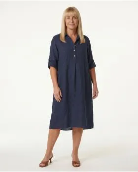Leinenkleid in  blau von Puro Lino (Bild 3)