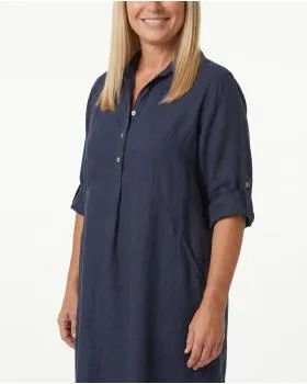 Leinenkleid in  blau von Puro Lino (Bild 4)