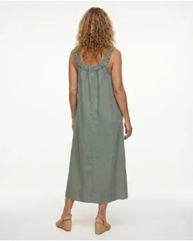 Leinenkleid A-Linie in  khaki von Puro Lino (Bild 4)