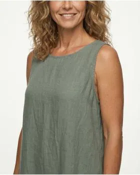 Leinenkleid A-Linie in  khaki von Puro Lino (Bild 5)