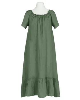 Leinenkleid A-Linie in  oliv von Made in Italy (Bild 1)