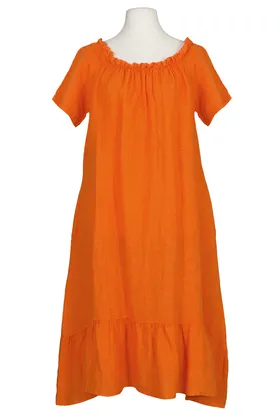 Leinenkleid A-Linie in  orange von Made in Italy (Bild 1)