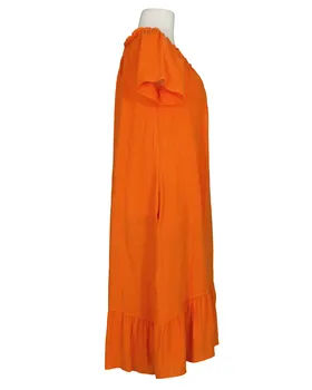 Leinenkleid A-Linie in  orange von Made in Italy (Bild 2)