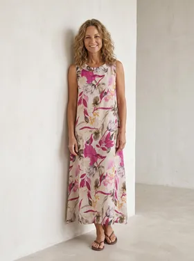 Leinenkleid A-Linie in  pink von Puro Lino (Bild 5)