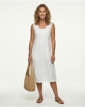 Leinenkleid Ballonschnitt in  weiss von Made in Italy (Bild 3)