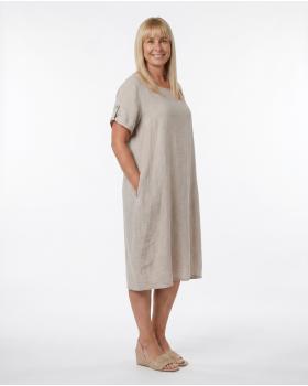 Leinenkleid Basic in  beige von Puro Lino (Bild 4)