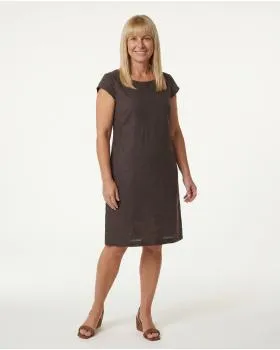 Leinenkleid Basic in  braun von Puro Lino (Bild 3)
