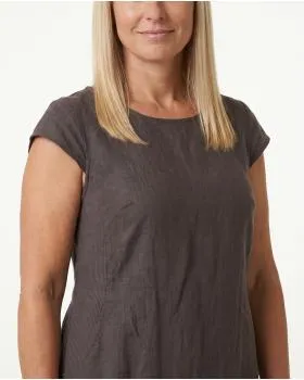 Leinenkleid Basic in  braun von Puro Lino (Bild 4)