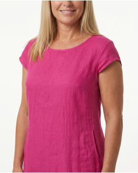 Leinenkleid Basic in  fuchsia von Puro Lino (Bild 4)