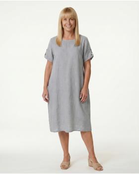 Leinenkleid Basic in  grau von Puro Lino (Bild 3)