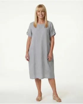 Leinenkleid Basic in  grau von Puro Lino (Bild 3)