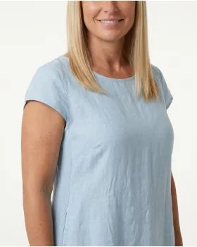 Leinenkleid Basic in  hellblau von Puro Lino (Bild 4)