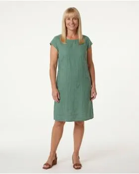 Leinenkleid Basic in  jade von Puro Lino (Bild 3)