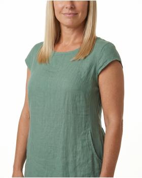 Leinenkleid Basic in  jade von Puro Lino (Bild 4)
