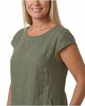 Leinenkleid Basic in  khaki von Puro Lino (Bild 4)
