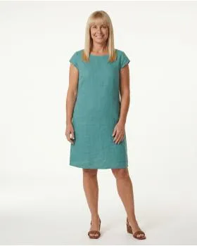 Leinenkleid Basic in  petrol von Puro Lino (Bild 3)