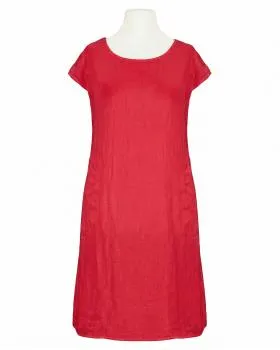 Leinenkleid Basic in  rot von Puro Lino (Bild 1)