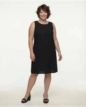 Leinenkleid Basic in  schwarz von Puro Lino (Bild 3)