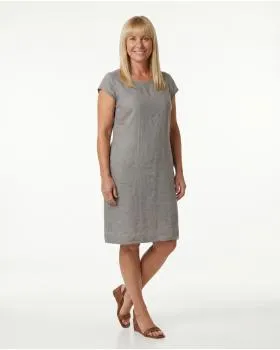 Leinenkleid Basic in  taupe von Puro Lino (Bild 3)