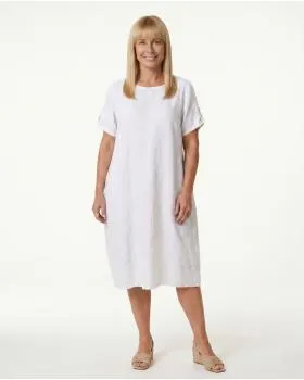 Leinenkleid Basic in  wei� von Puro Lino (Bild 3)