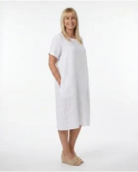 Leinenkleid Basic in  wei� von Puro Lino (Bild 4)
