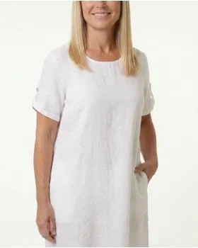 Leinenkleid Basic in  wei� von Puro Lino (Bild 5)