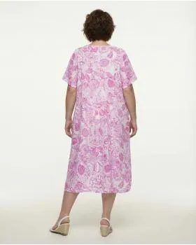 Leinenkleid Blumenmuster in  pink von Made in Italy (Bild 4)