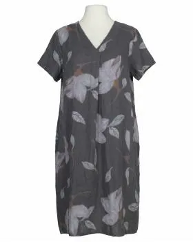 Leinenkleid Floral in  anthrazit von Puro Lino (Bild 1)