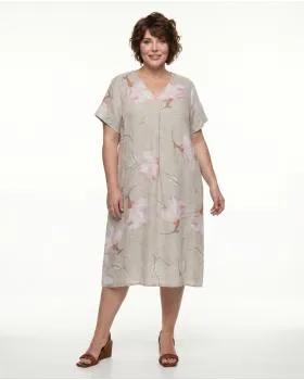 Leinenkleid Floral in  beige von Puro Lino (Bild 3)