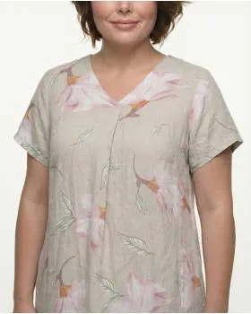 Leinenkleid Floral in  beige von Puro Lino (Bild 4)