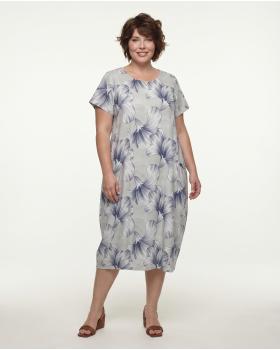 Leinenkleid Floral in  grau von Puro Lino (Bild 3)