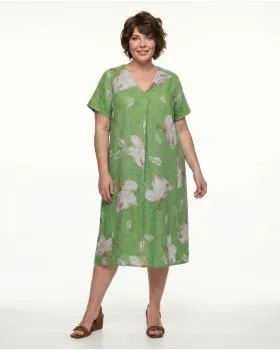 Leinenkleid Floral in  kiwi von Puro Lino (Bild 3)