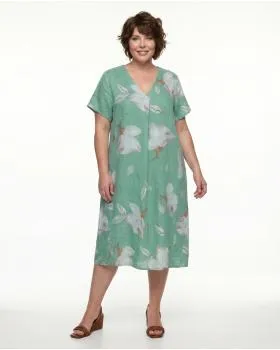 Leinenkleid Floral in  lindgr�n von Puro Lino (Bild 3)