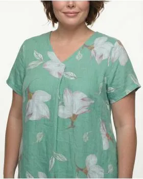Leinenkleid Floral in  lindgr�n von Puro Lino (Bild 4)
