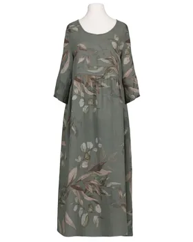 Leinenkleid Floral in  oliv von Puro Lino (Bild 1)