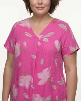 Leinenkleid Floral in  pink von Puro Lino (Bild 4)