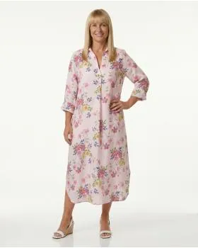 Leinenkleid Floral in  rosa von Puro Lino (Bild 3)
