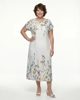Leinenkleid Floral in  wei� von Puro Lino (Bild 3)